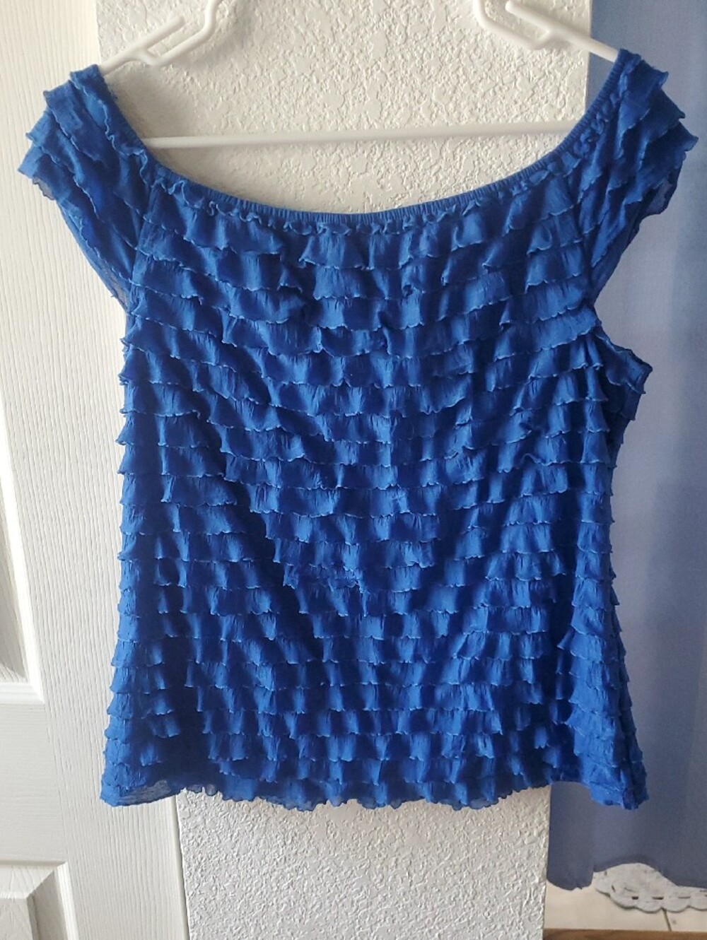 Royal Blue Ruffle Camisole - Picture 2 of 5